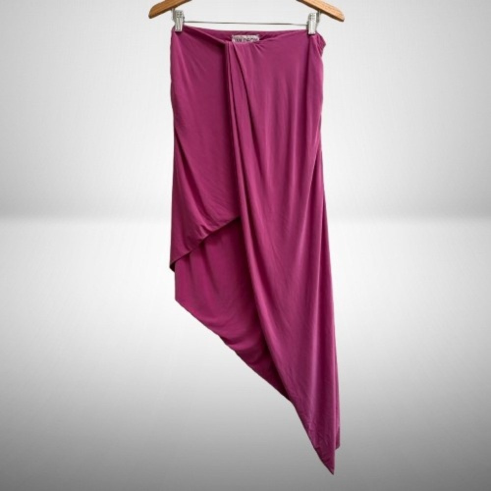 NEW WILDFOX Halle Asymmetrical Faux Wrap‎ Skirt Rosebud Purple Medium